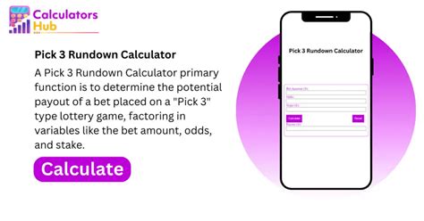 Pick 3 rundown calculator. Things To Know About Pick 3 rundown calculator. 